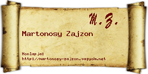 Martonosy Zajzon névjegykártya